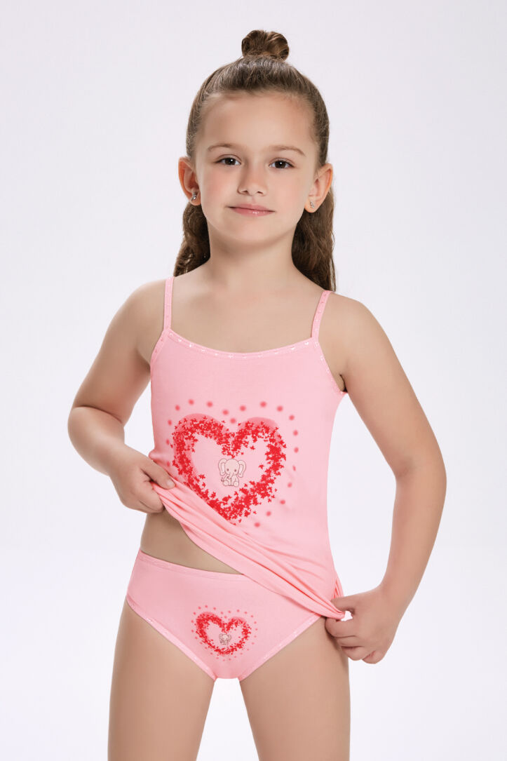 Kız Çocuk Baskılı İp Askı-Külot Takım - 5